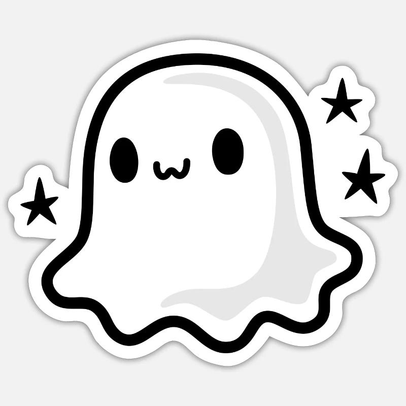Cute Ghost - Sticker size S (10 x 10 cm) - white matte