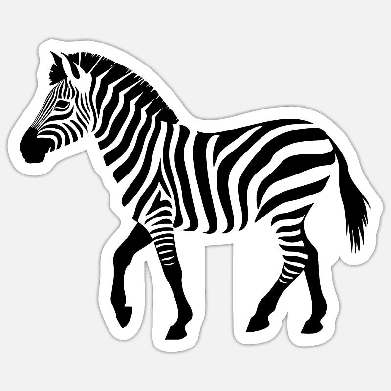 Zebra Silhouette - Sticker size S (10 x 10 cm) - white matte