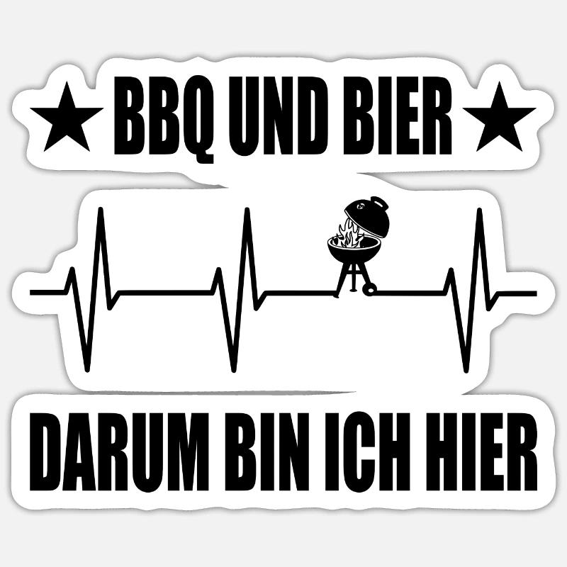 BBQ - Sticker Größe S (10 x 10 cm) - Mattweiß