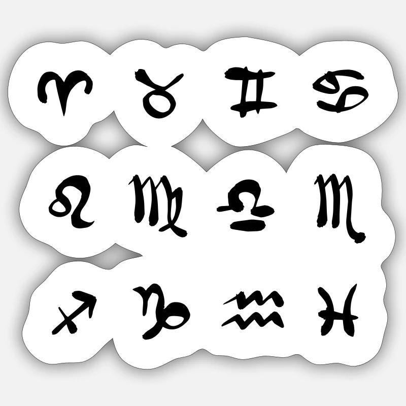 Sternzeichen - Sticker Größe S (10 x 10 cm) - Mattweiß