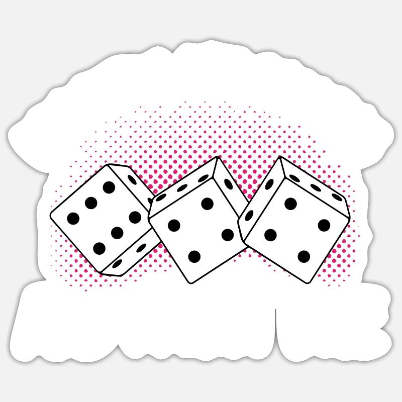 Bunco Dice Game - Sticker size S (10 x 10 cm) - white matte