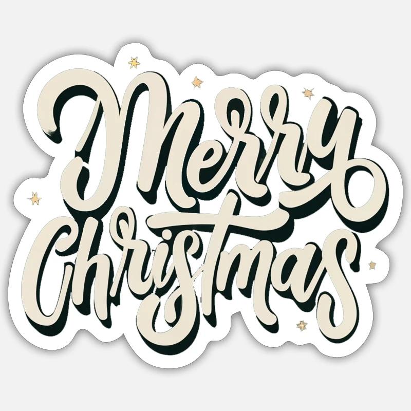 Logo de joyeux Noël - Sticker taille S (10 x 10 cm) - blanc mat