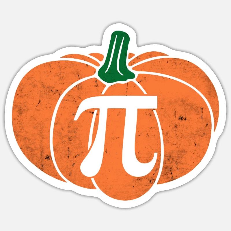 Distressed Pumpkin Pi Math Teacher Haloween Sticker size S (10 x 10 cm)