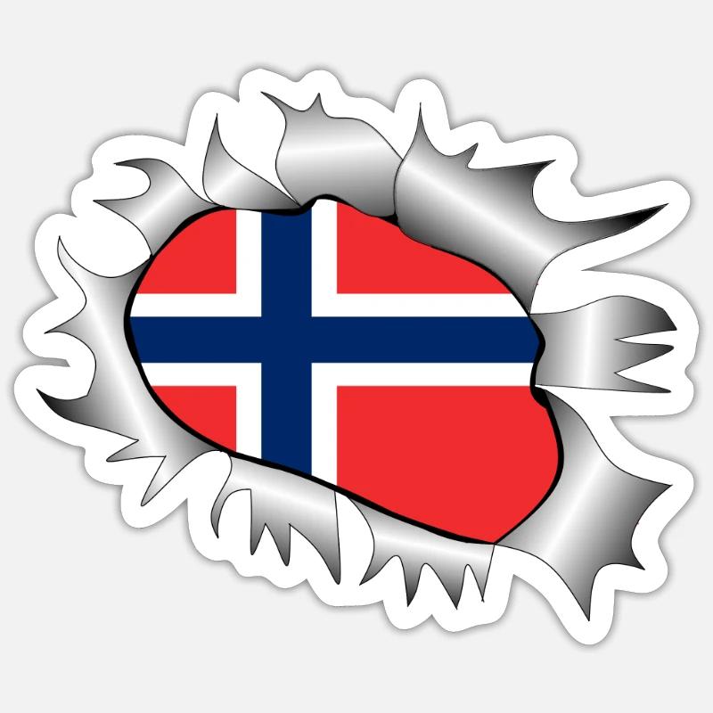 Norwegendurchbruch - Sticker Größe S (10 x 10 cm) - Mattweiß