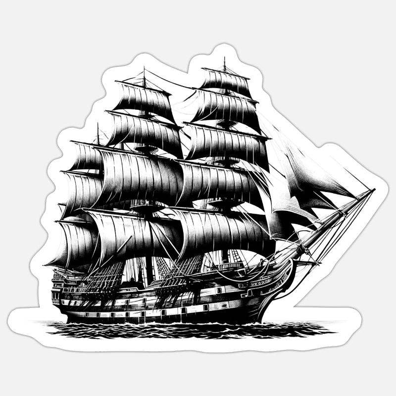Old Sailing Ship Sticker size S (10 x 10 cm)