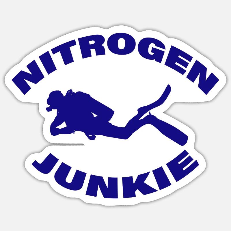 NITROGEN JUNKIE - Sticker Größe S (10 x 10 cm) - Mattweiß
