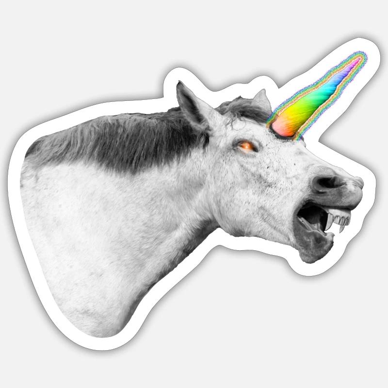 Dein innerer Einhorn-Dämon brüllt Sticker Größe S (10 x 10 cm)