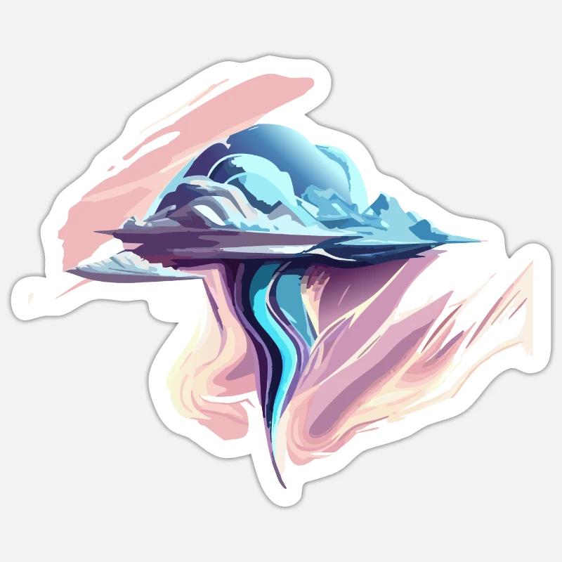 Chrom Wolken - Sticker Größe S (10 x 10 cm) - Mattweiß