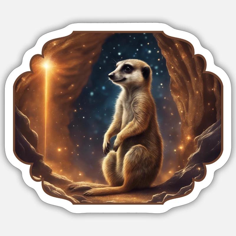 Erdmännchen und Hoffnung 2 - Sticker Größe S (10 x 10 cm) - Mattweiß
