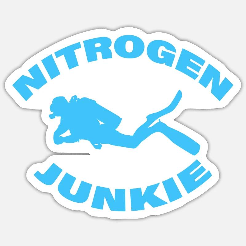 NITROGEN JUNKIE - Sticker Größe S (10 x 10 cm) - Mattweiß
