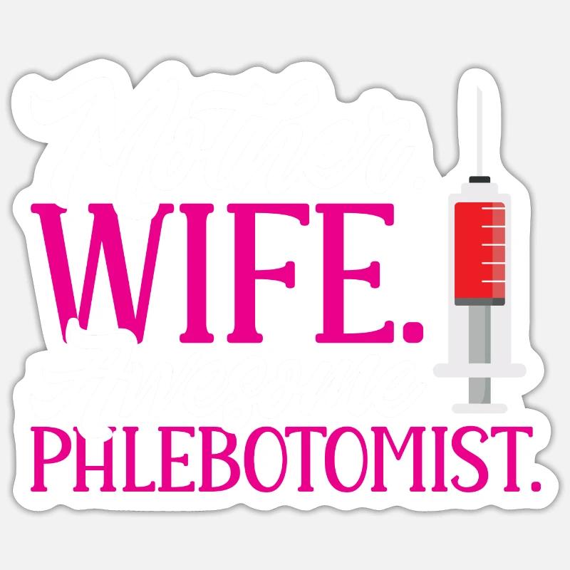 Phlebotomie Blutabnahme Blut Krankenschwester - Sticker Größe S (10 x 10 cm) - Mattweiß