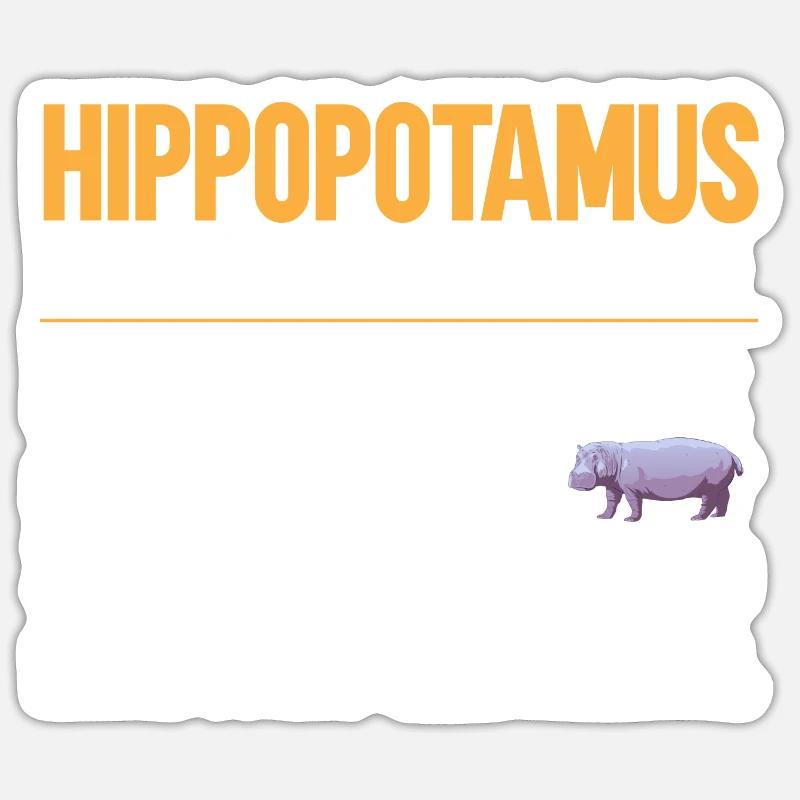 Hippopotame Hippopotame - Sticker taille S (10 x 10 cm) - blanc mat