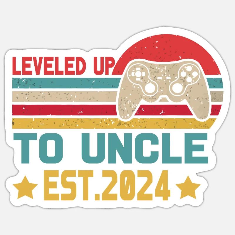 First Time Uncle leveled up to uncle Est 2024 Sticker taille S (10 x 10 cm)