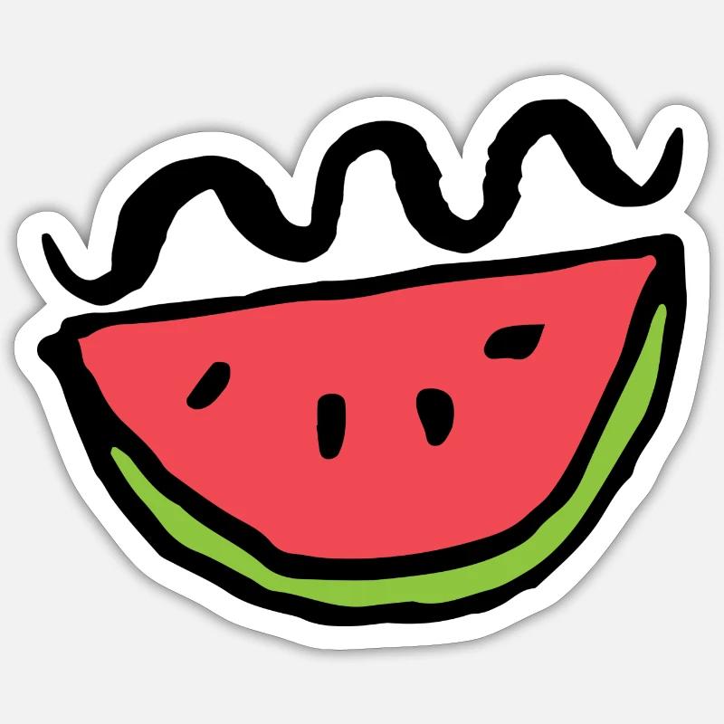 Melon frisé - Sticker taille S (10 x 10 cm) - blanc mat