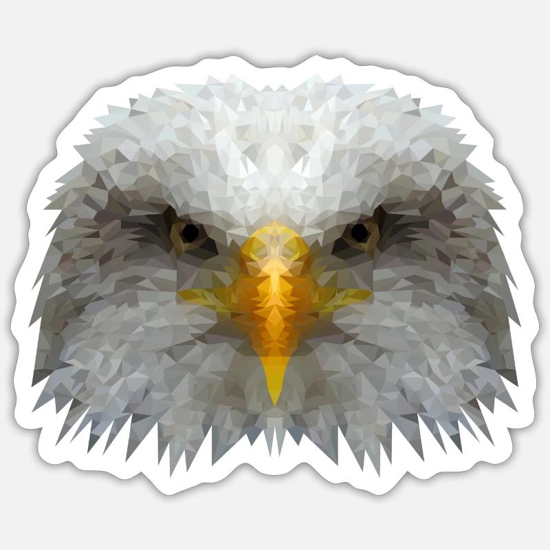 Eagle Polygon - Sticker size S (10 x 10 cm) - white matte
