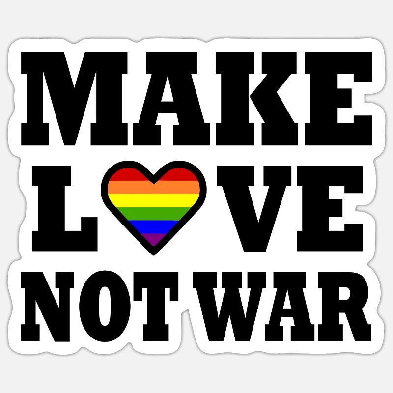 Make love not war - Sticker size S (10 x 10 cm) - white matte