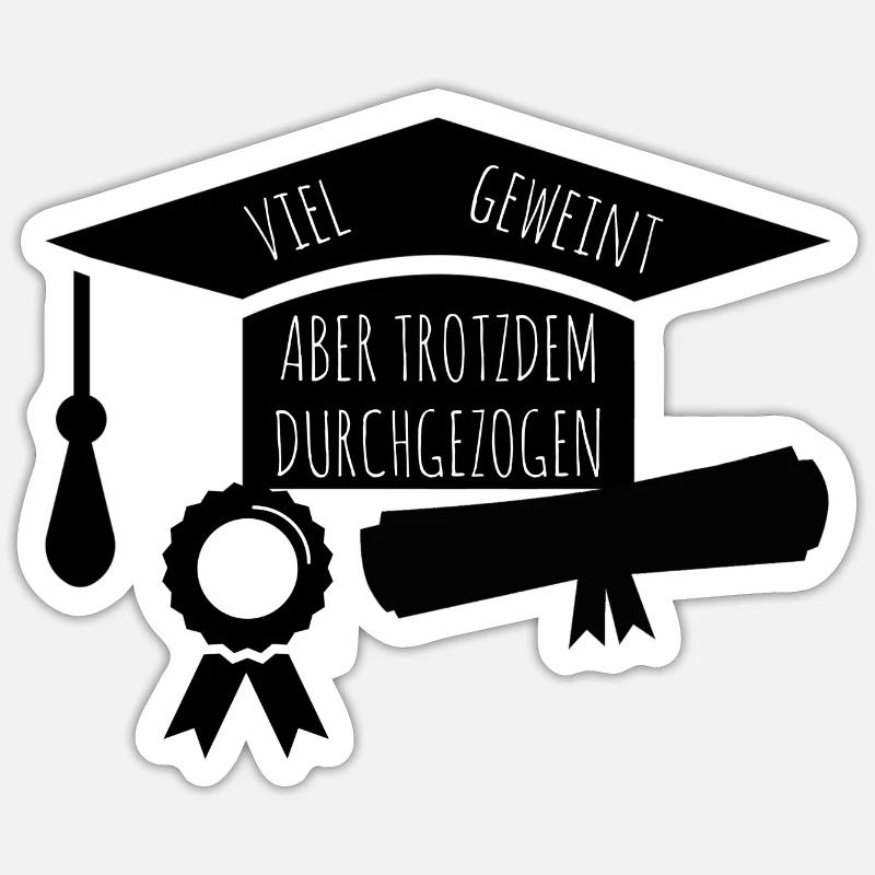 Masterabschluss Master Studium Abschluss - Sticker Größe S (10 x 10 cm) - Mattweiß
