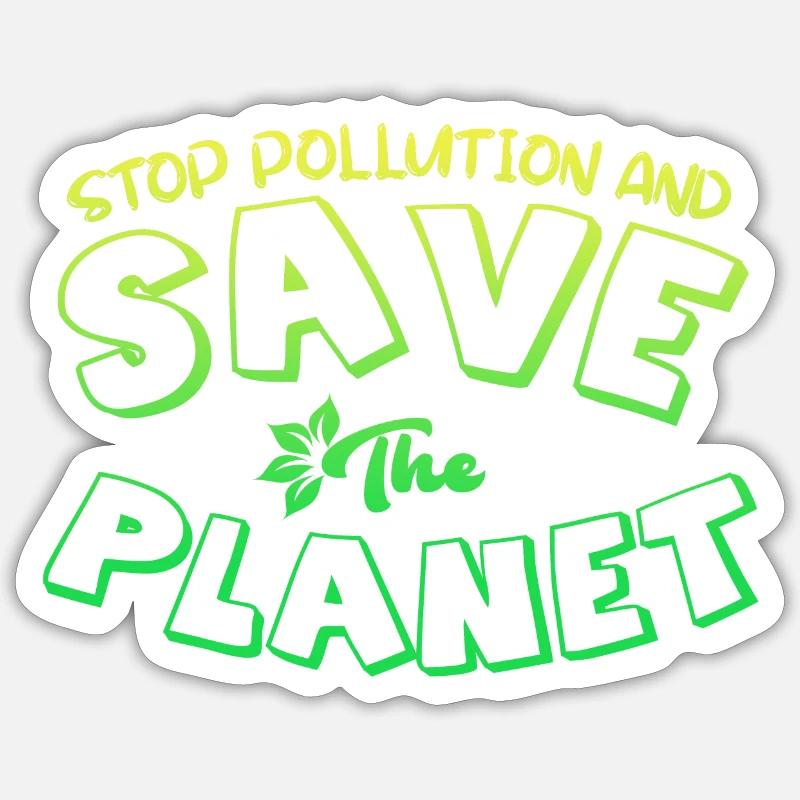Environmental pollution - Sticker size S (10 x 10 cm) - white matte