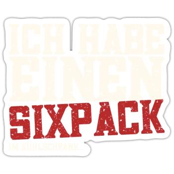 Ich habe einen Sixpack - Sticker Größe S (10 x 10 cm) - Mattweiß - Vorne