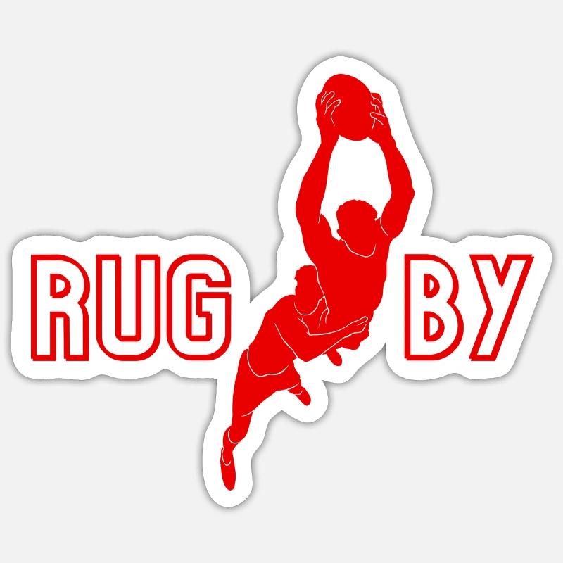 Rugby - Rugby Geschenkidee - Sticker Größe S (10 x 10 cm) - Mattweiß