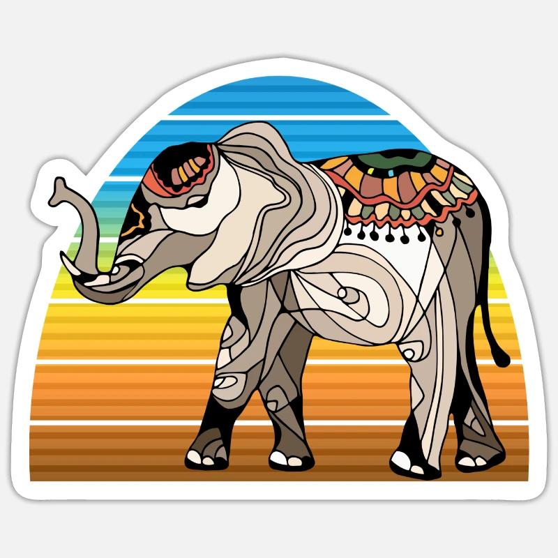 Elephant - Sticker size S (10 x 10 cm) - white matte