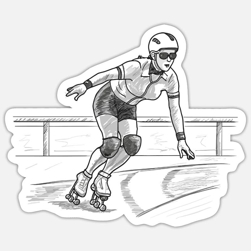 ROLLERSKATES - Sticker size S (10 x 10 cm) - white matte