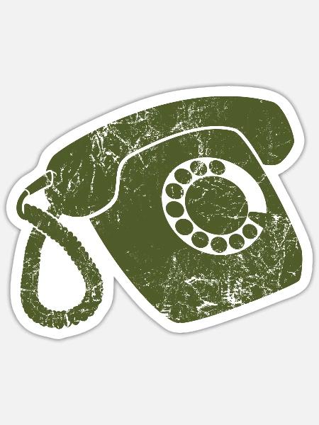 Generation Wählscheibe Festnetz Telefon - Sticker Größe S (10 x 10 cm) - Mattweiß