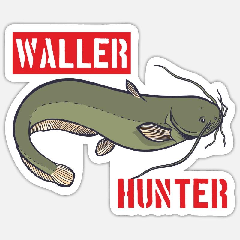 Chasseur de poisson-chat Chasseur de poisson-chat Poisson-chat chasseur de poisson-chat Sticker taille S (10 x 10 cm)