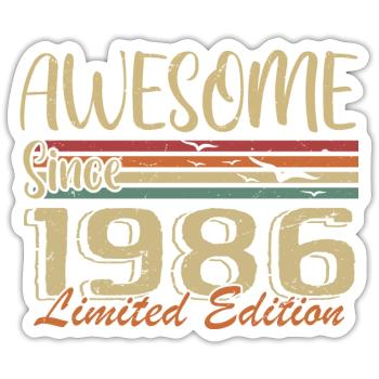 Les légendes sont nées en 1986 Vintage 1986 - Sticker taille S (10 x 10 cm) - blanc mat - Devant