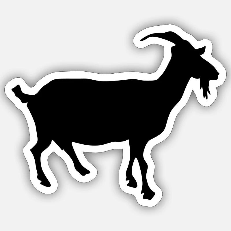 ziege silhouette - Sticker Größe S (10 x 10 cm) - Mattweiß