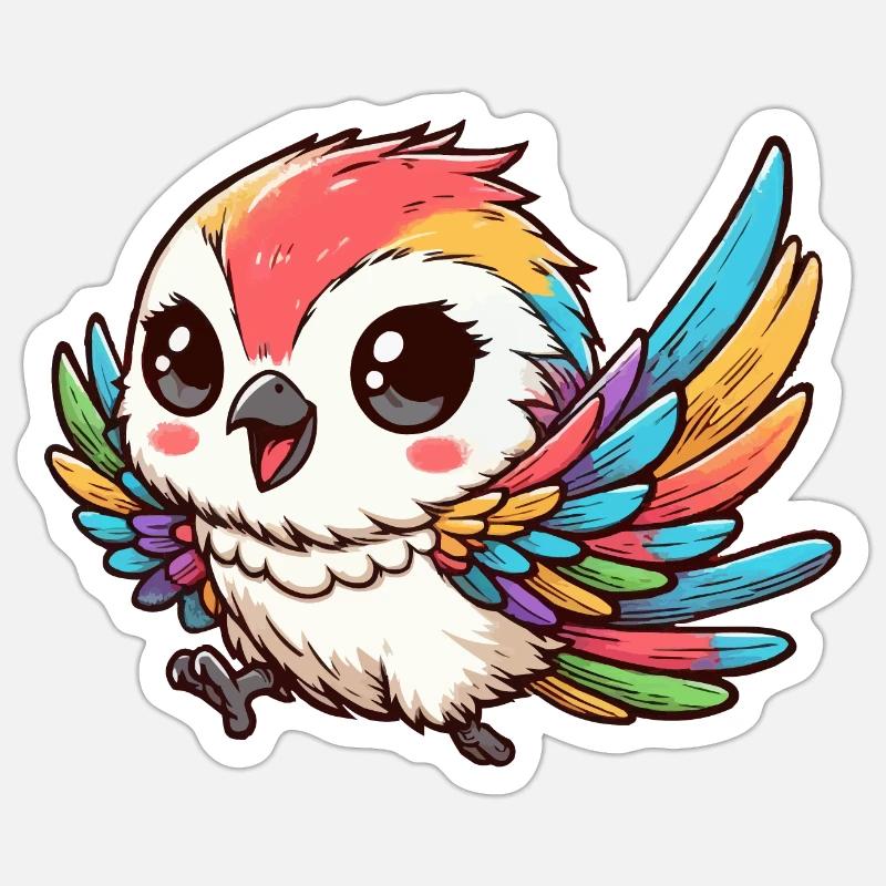 Canari coloré Sticker taille S (10 x 10 cm)