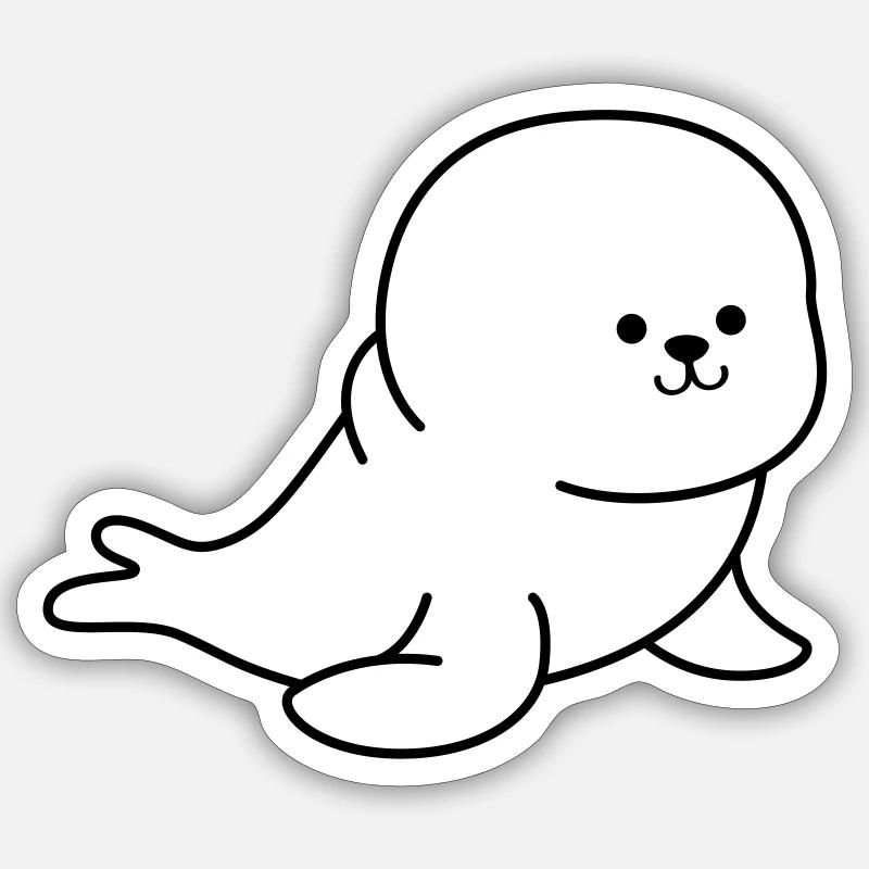 seal - Sticker size S (10 x 10 cm) - white matte