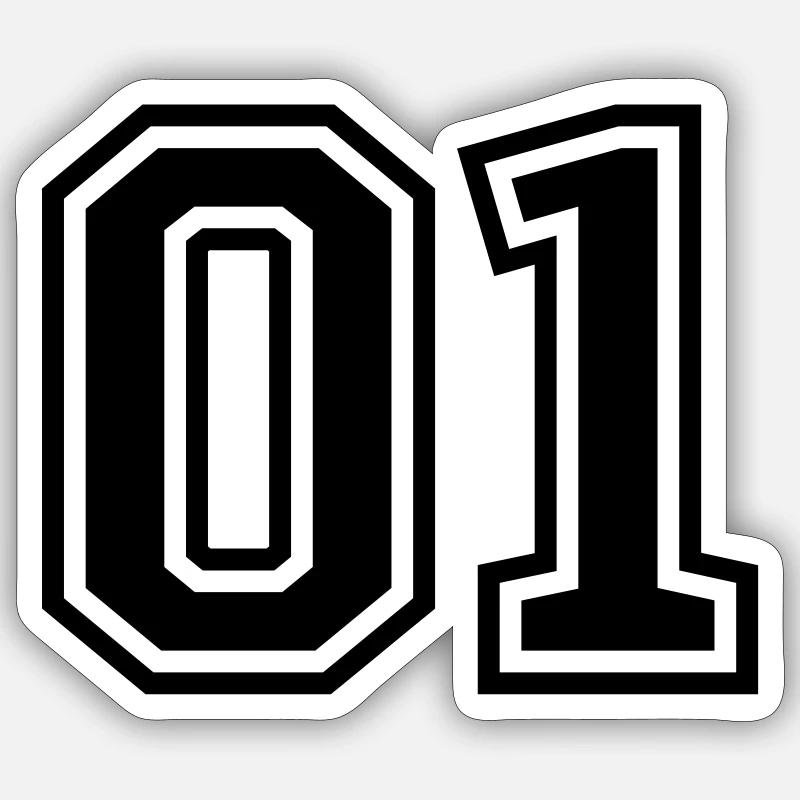 01 eins nummer - Sticker Größe S (10 x 10 cm) - Mattweiß