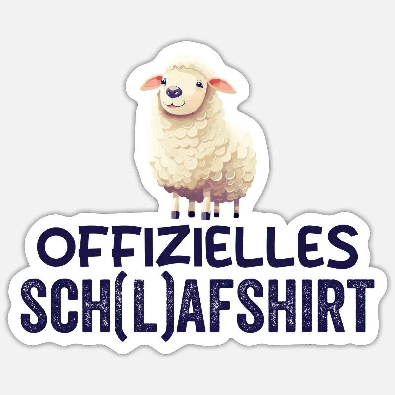 Schlafschatz Schaf - Sticker Größe S (10 x 10 cm) - Mattweiß