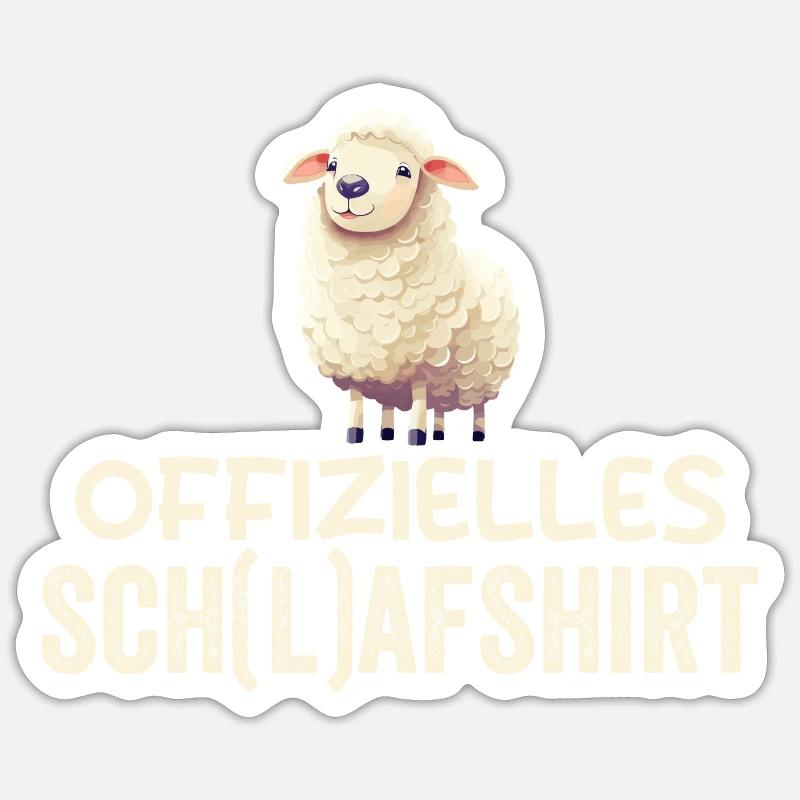 Schlafschatz Schaf - Sticker Größe S (10 x 10 cm) - Mattweiß
