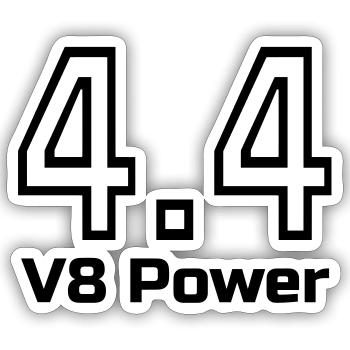 4.4 V8 Power - Sticker Größe S (10 x 10 cm) - Mattweiß - Vorne