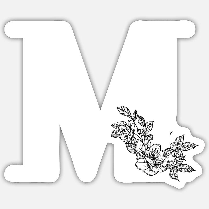 Letter M - Sticker size S (10 x 10 cm) - white matte