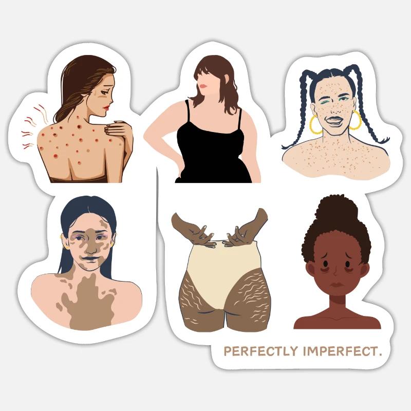 Perfekt unperfekt - Sticker Größe S (10 x 10 cm) - Mattweiß