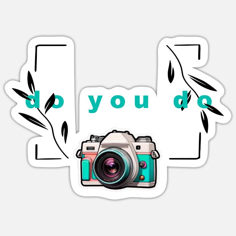 "Do yo do"-Kamera - Sticker Größe S (10 x 10 cm) - Mattweiß