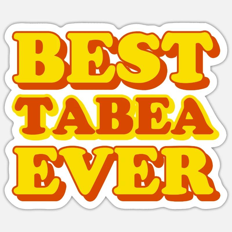 Tabea prénom drôle cadeau - Sticker taille S (10 x 10 cm) - blanc mat