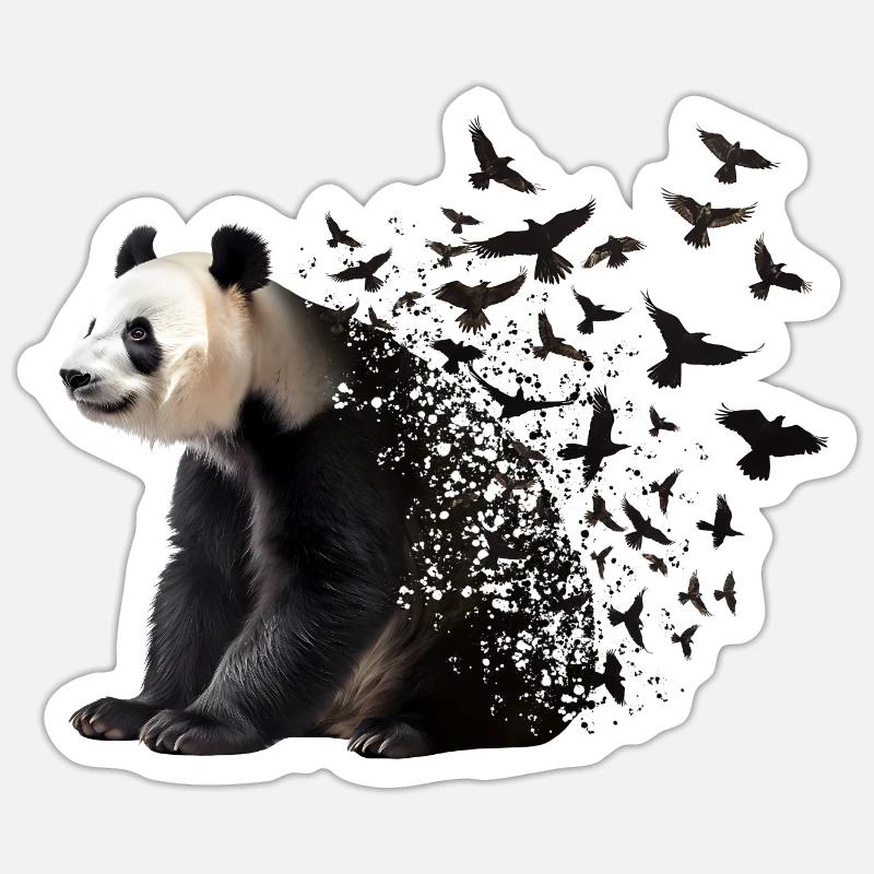Panda - Sticker Größe S (10 x 10 cm) - Mattweiß