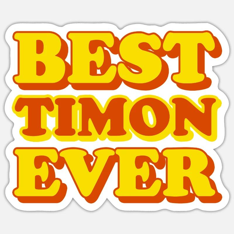 Timon prénom drôle cadeau - Sticker taille S (10 x 10 cm) - blanc mat