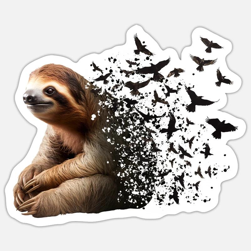 Faultier Sticker Größe S (10 x 10 cm)