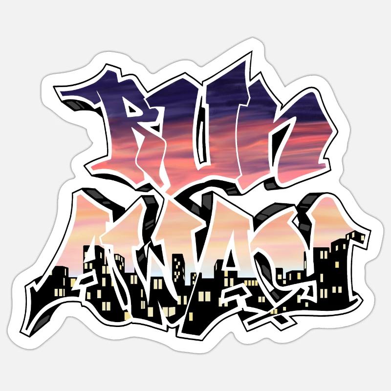 Run away Sticker size S (10 x 10 cm)