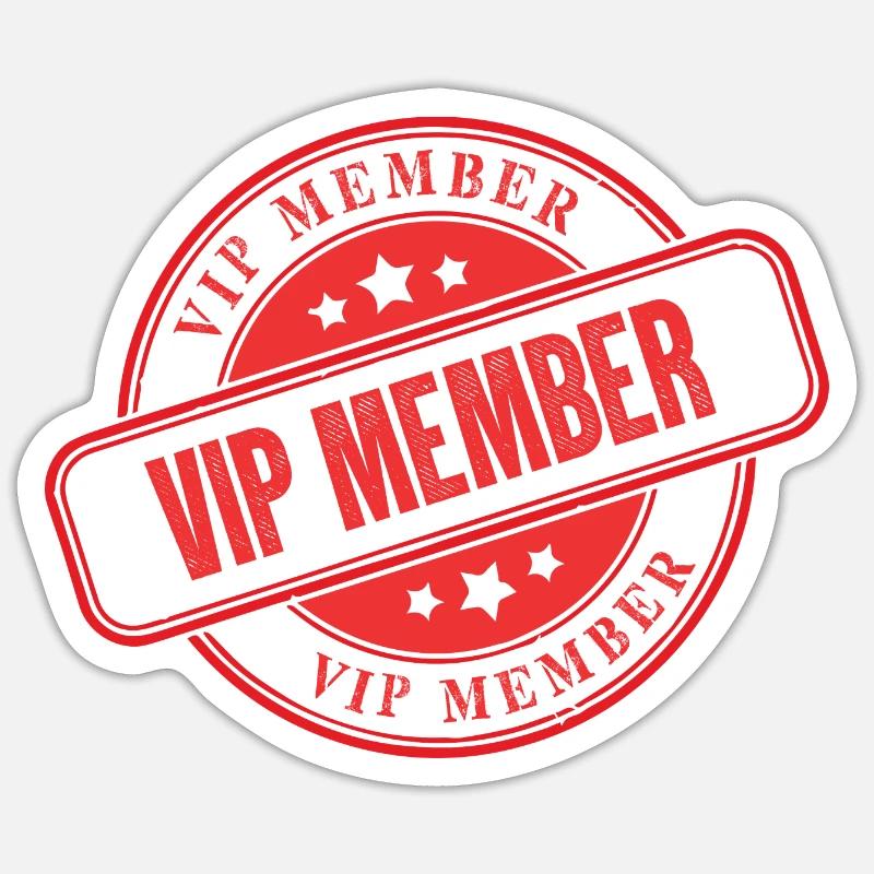 Vip Member Stempel - Sticker Größe S (10 x 10 cm) - Mattweiß