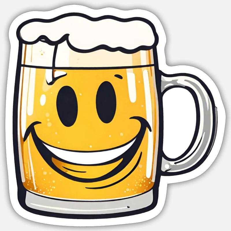 Fröhliches Bier! - Sticker Größe S (10 x 10 cm) - Mattweiß