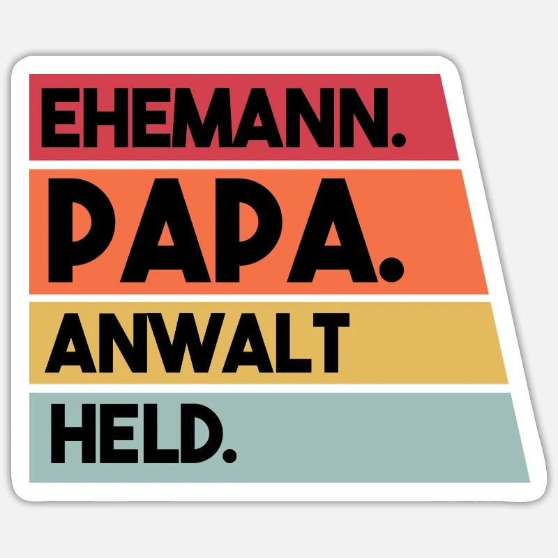 Ehemann Papa Anwalt Held - Sticker Größe S (10 x 10 cm) - Mattweiß