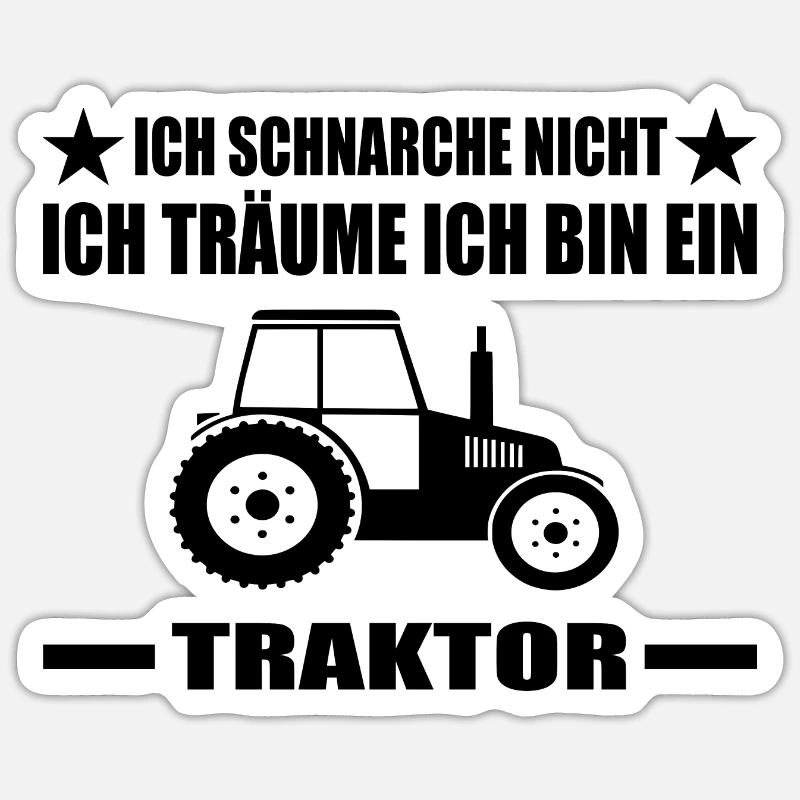Traktor - Sticker Größe S (10 x 10 cm) - Mattweiß