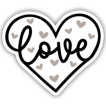 L’amour avec les cœurs - Sticker taille S (10 x 10 cm) - blanc mat - Devant