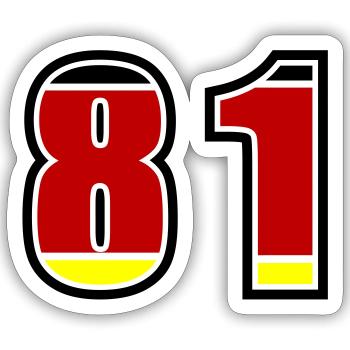 81 Number Germany Jersey - Sticker size S (10 x 10 cm) - white matte - Front